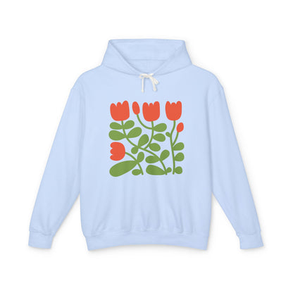 Floral Tulip Lightweight Women's Hooded Sweatshirt