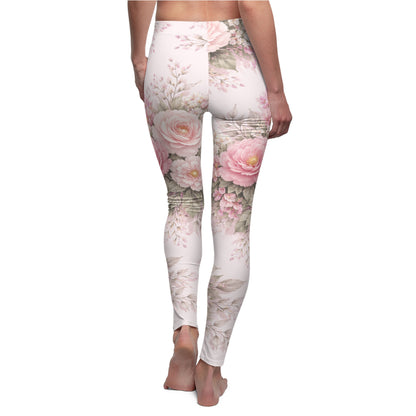 Pink Vintage Garden Women's Casual Leggings