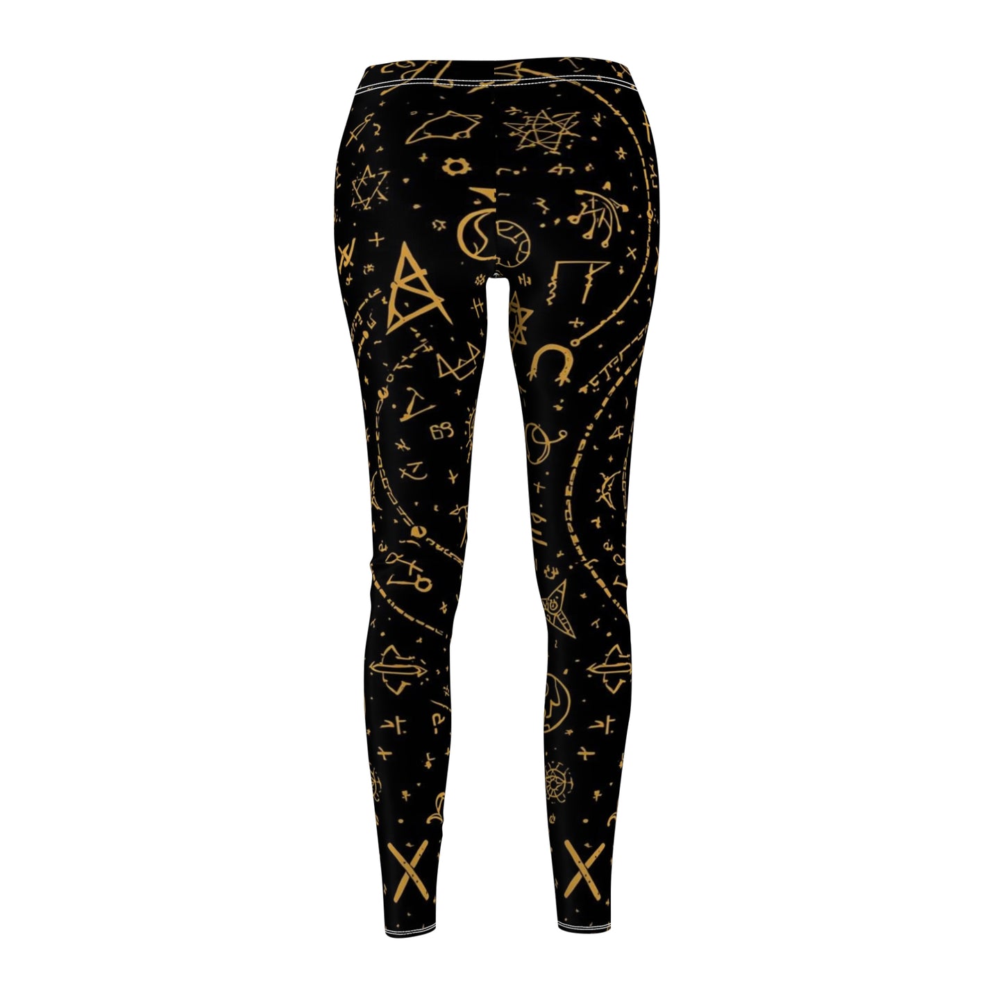 Black & Gold Astrology Symbols Women's Leggings