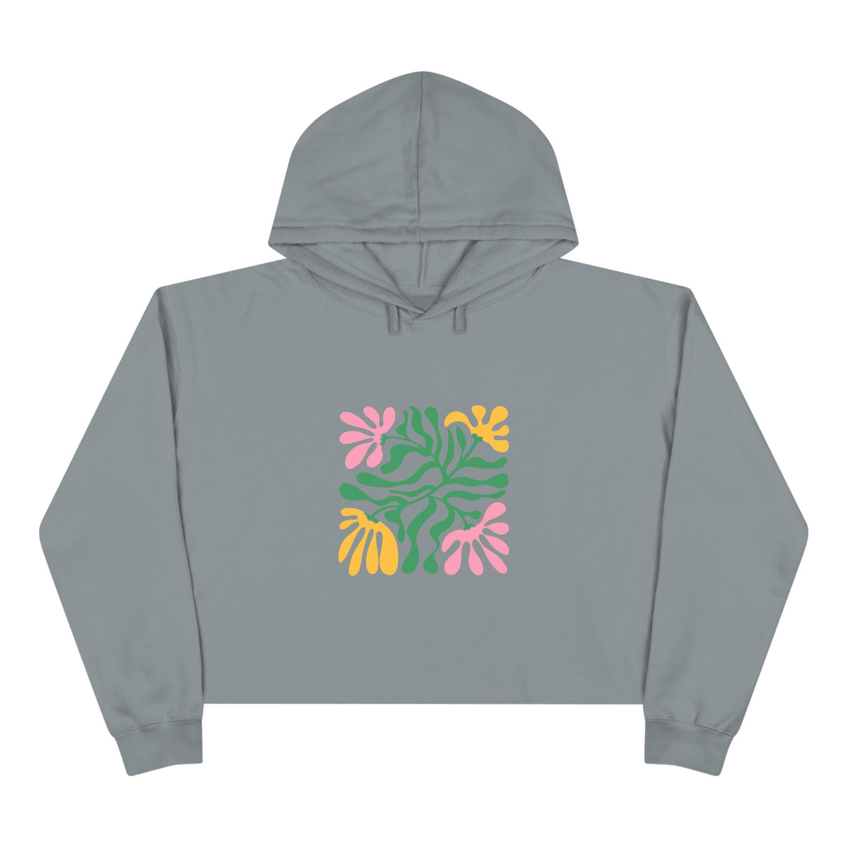 Floral Cutout Abstract Crop Hoodie