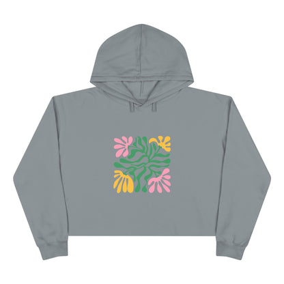 Floral Cutout Abstract Crop Hoodie