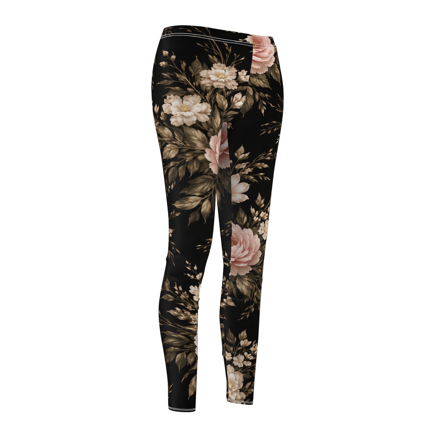 Floral Vintage Rose Women's Casual Leggings