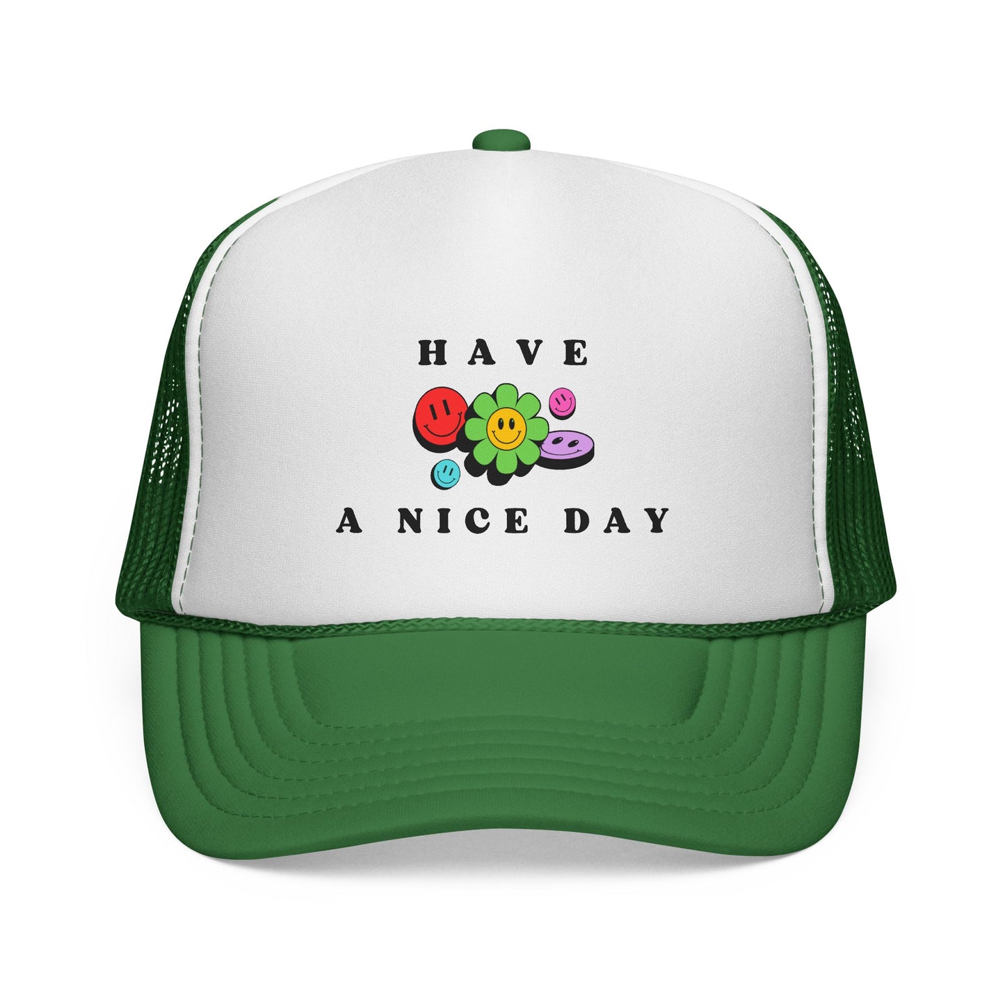 Have A Nice Day Smiley Flower Trucker Women's Cap