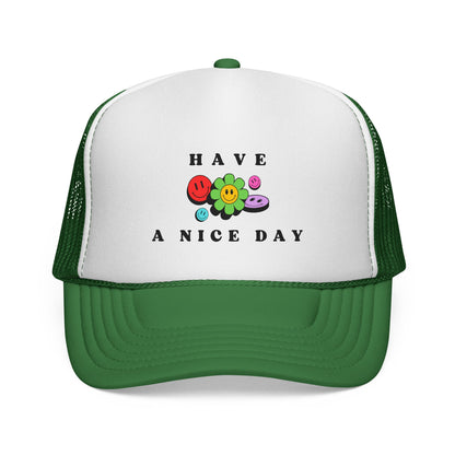 Have A Nice Day Smiley Flower Trucker Women's Cap
