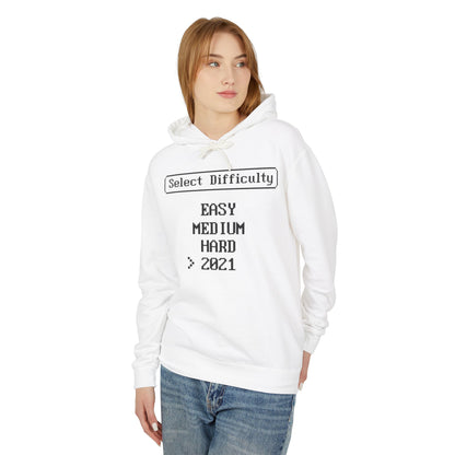 "Select Difficulty: Easy, Medium, Hard > 2021" Retro Lightweight Hooded Sweatshirt