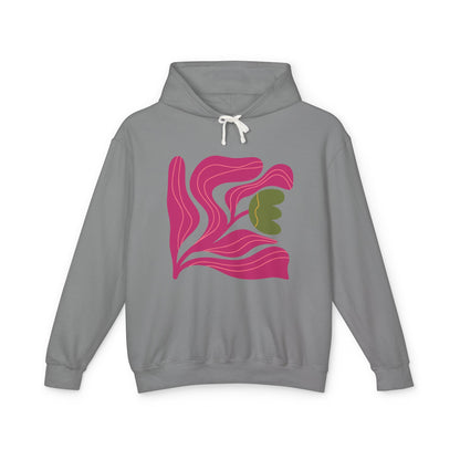 Abstract Pink Tulip Graphic Lightweight Women's Hooded Sweatshirt