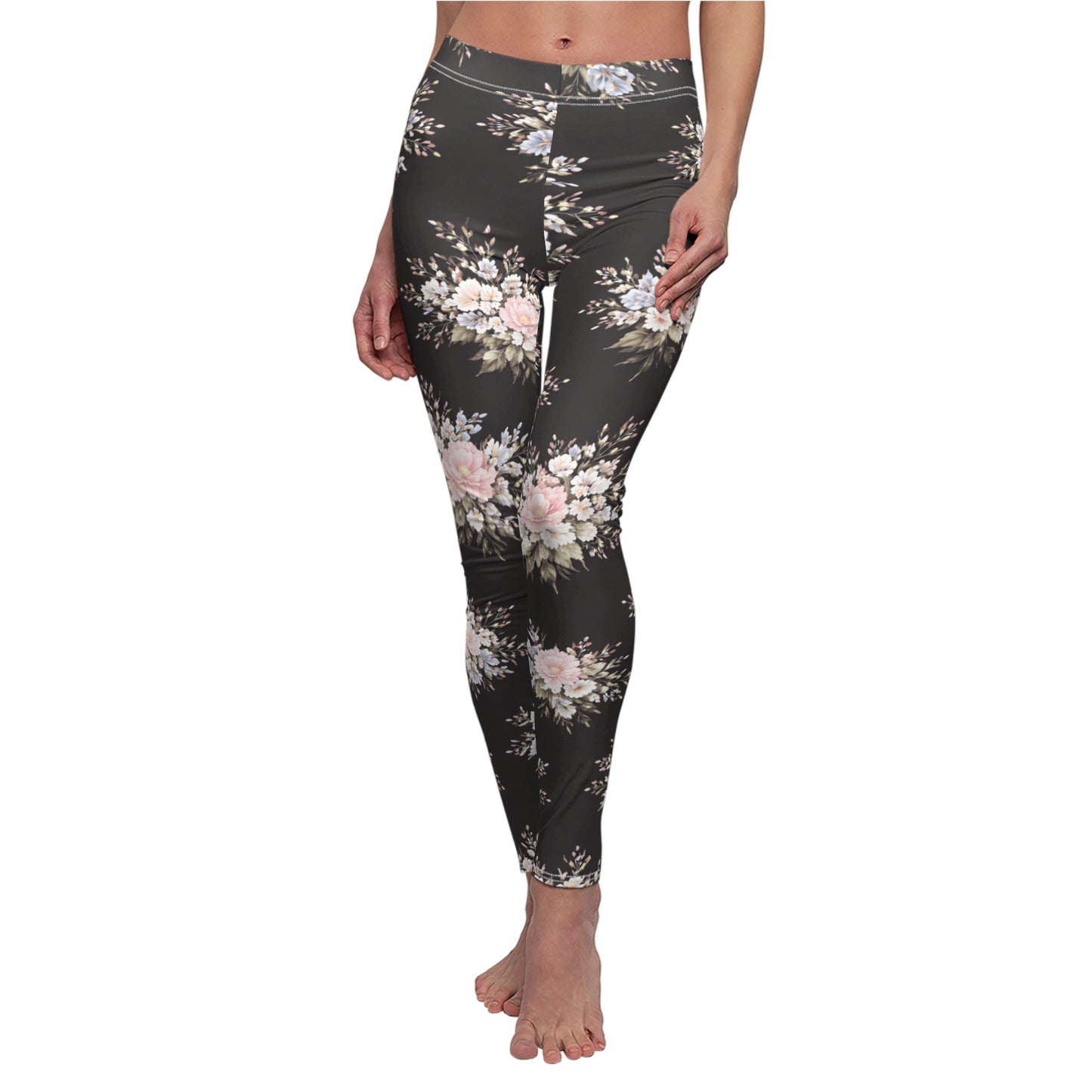 Floral Vintage Black Women's Casual Leggings