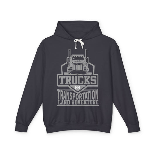 Trucks Transportation Land Adventure Lightweight Hooded Sweatshirt