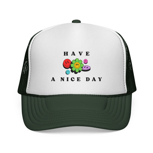 Have A Nice Day Smiley Flower Trucker Women's Cap