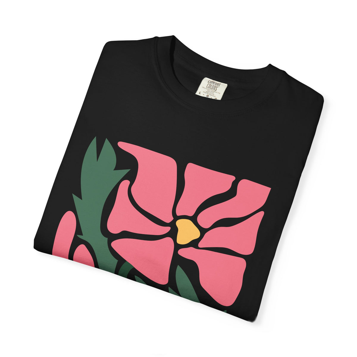Pink Garden Graphic Garment-Dyed Women's T-Shirt