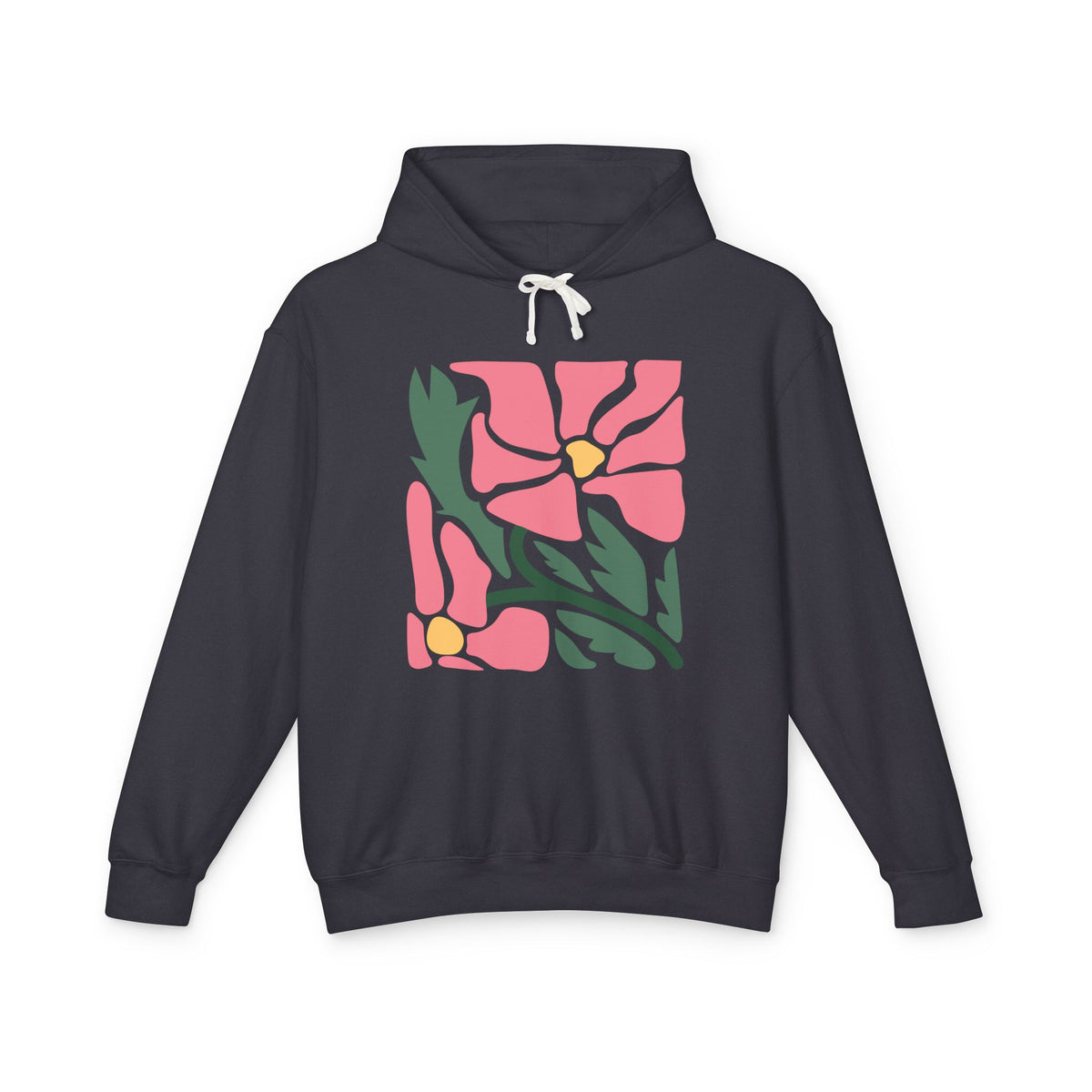 Pink Garden Graphic Lightweight Women's Hooded Sweatshirt