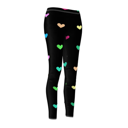 Black Heart Pattern Women's Casual Leggings