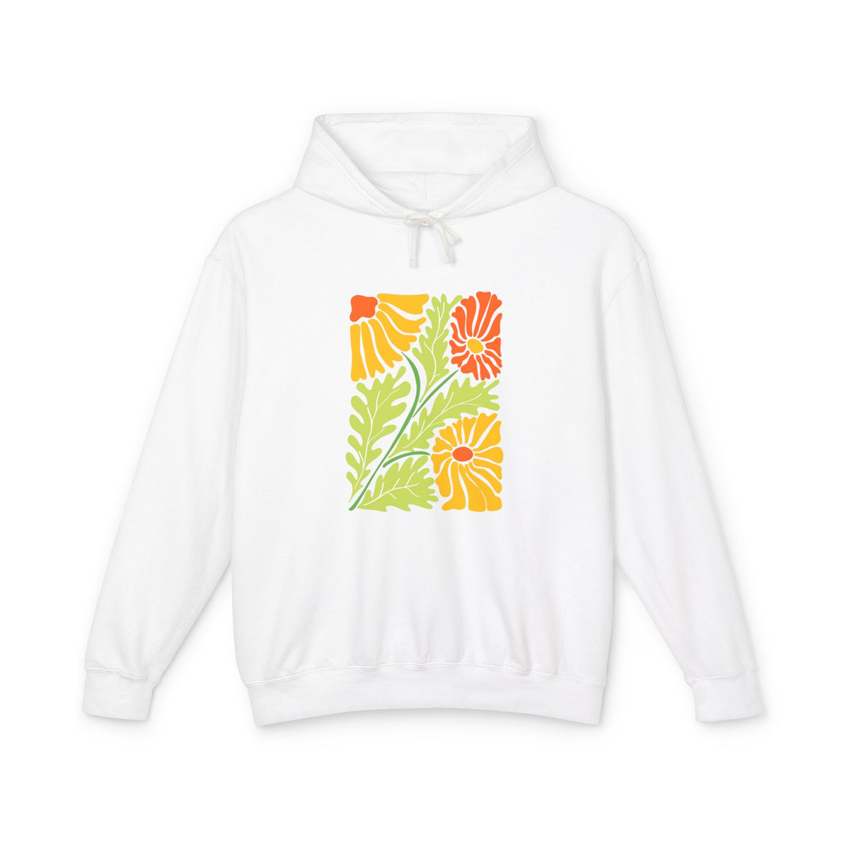 Colorful Floral Garden Lightweight Women's Hooded Sweatshirt
