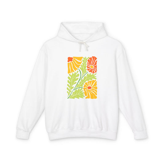 Colorful Floral Garden Lightweight Women's Hooded Sweatshirt