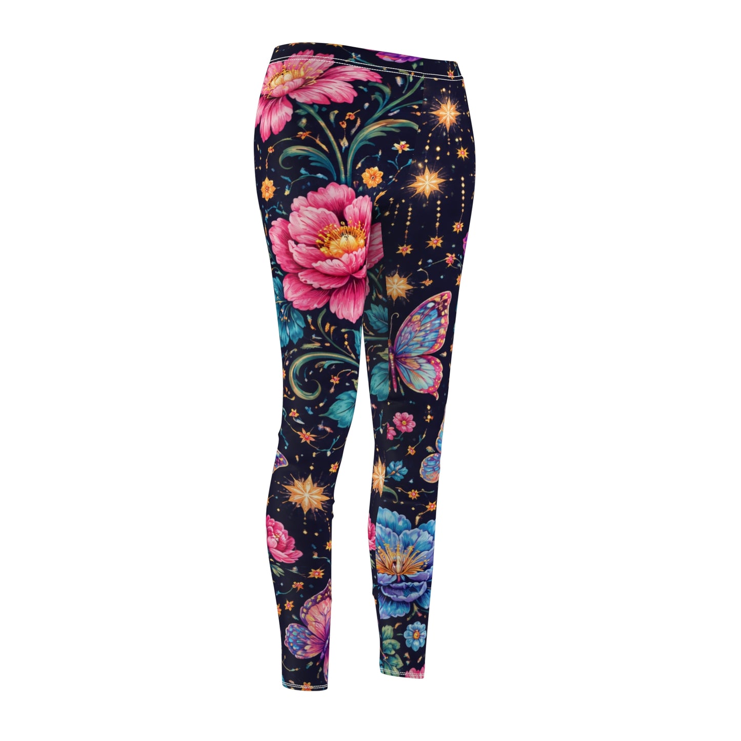 Floral Moon & Butterfly Women's Casual Leggings