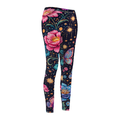 Floral Moon & Butterfly Women's Casual Leggings