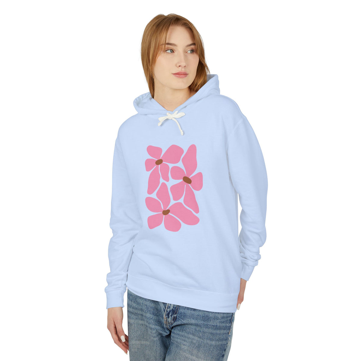 Pink Petal Bloom Lightweight Women's Hooded Sweatshirt
