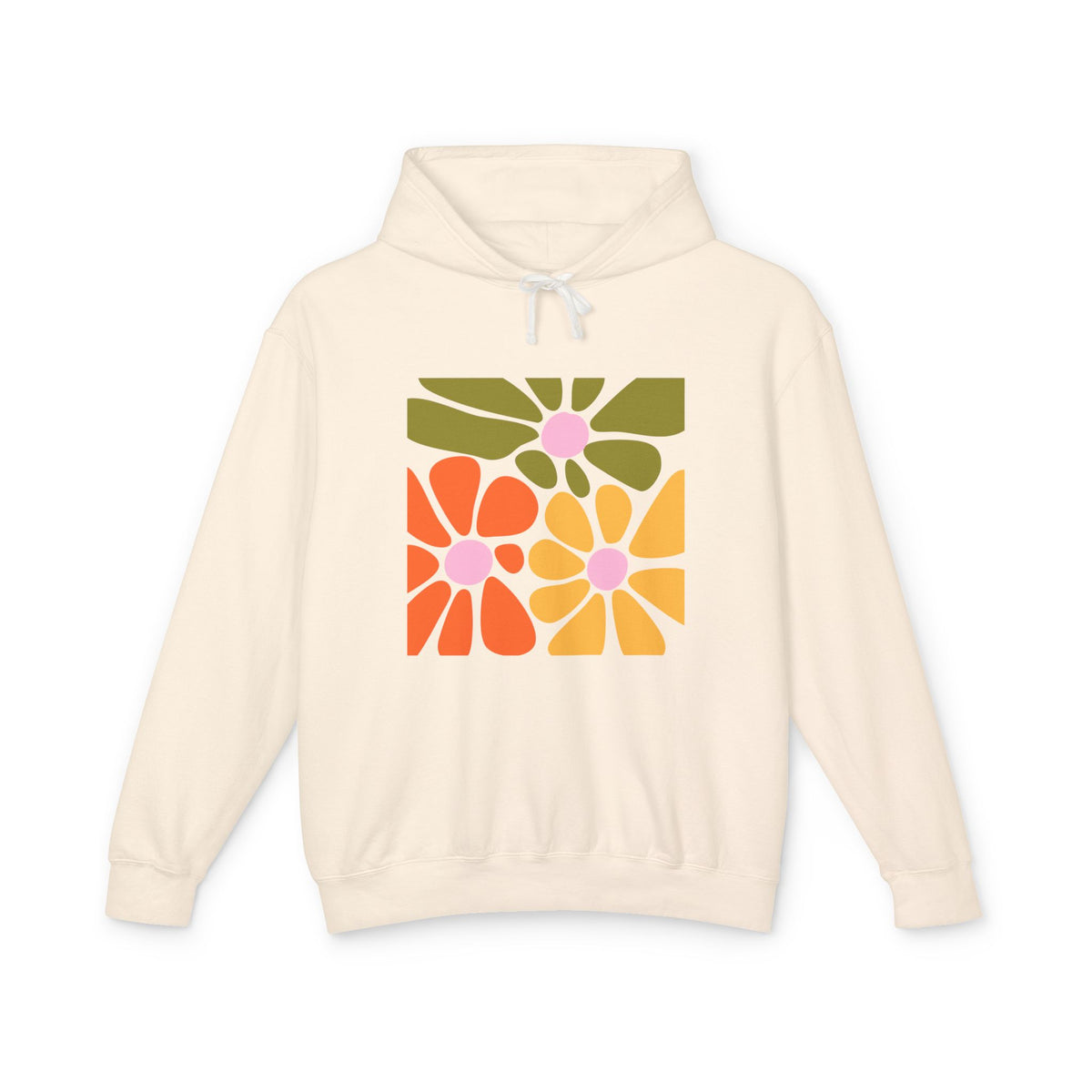 Retro Floral Mosaic Lightweight Women's Hooded Sweatshirt