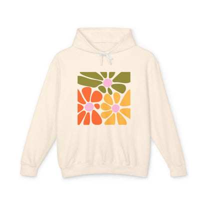 Retro Floral Mosaic Lightweight Women's Hooded Sweatshirt