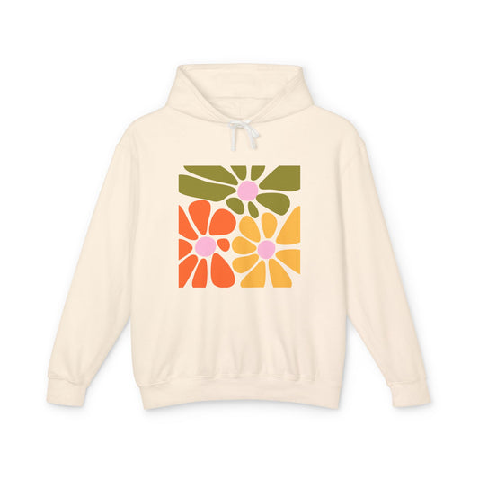 Retro Floral Mosaic Lightweight Women's Hooded Sweatshirt