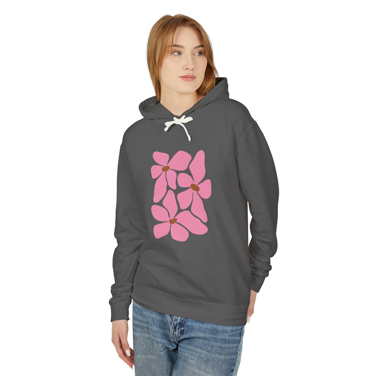 Pink Petal Bloom Lightweight Women's Hooded Sweatshirt