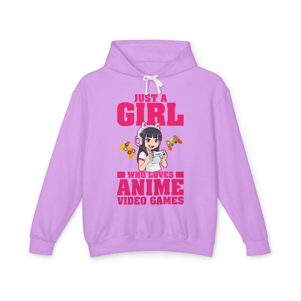 "Just A Girl Who Loves Anime & Video Games" Lightweight Women's Hooded Sweatshirt