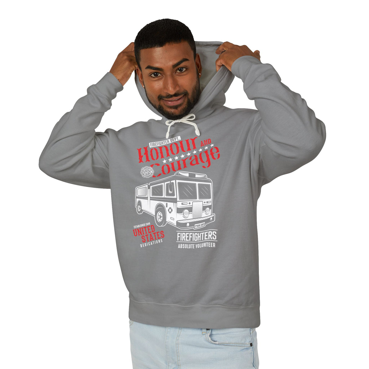 Honour and Courage Firefighters Lightweight Hooded Sweatshirt