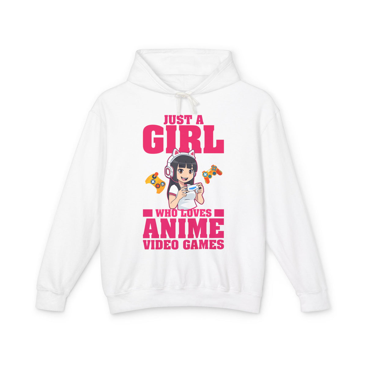"Just A Girl Who Loves Anime & Video Games" Lightweight Women's Hooded Sweatshirt