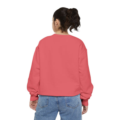 Floral Retro Block Print Garment-Dyed Women's Sweatshirt