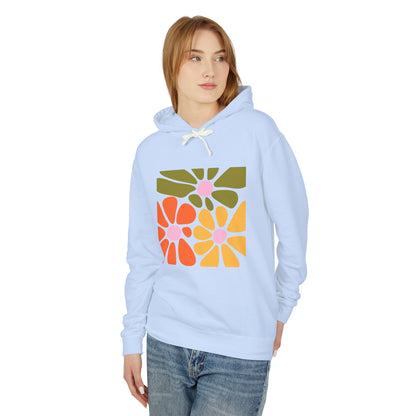 Retro Floral Mosaic Lightweight Women's Hooded Sweatshirt