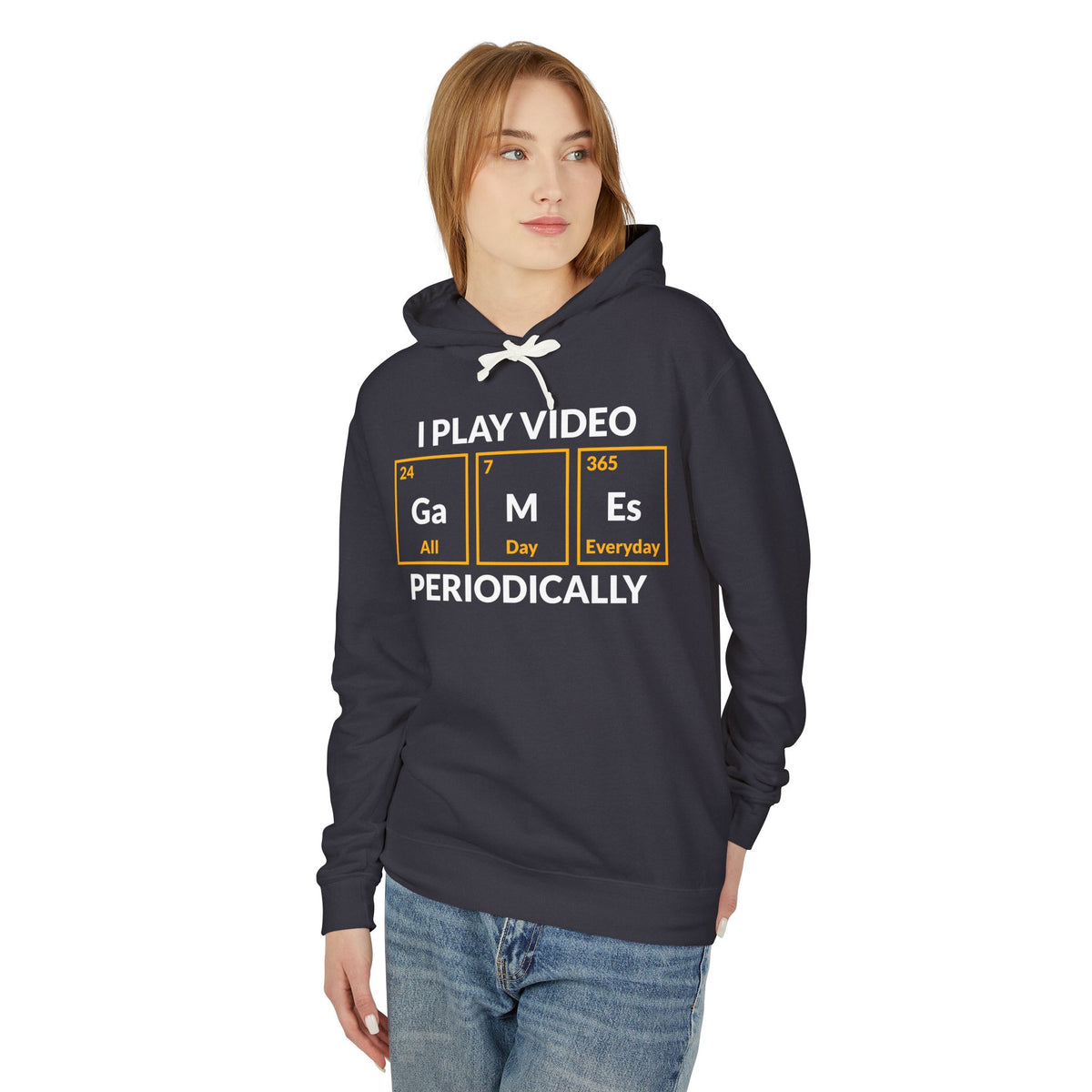 “I Play Video Games Periodically” Lightweight Hooded Sweatshirt