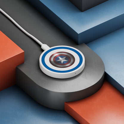 Captain America Star Shield Charger Wireless Charging Pad, White & Blue