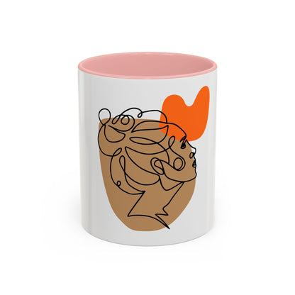 Abstract Line Art Woman Accent 110z Mug
