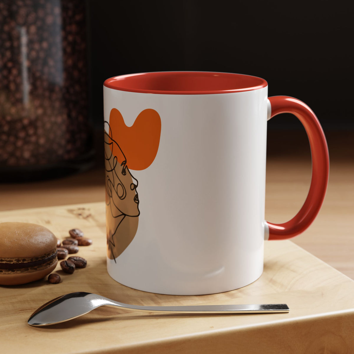 Abstract Line Art Woman Accent 110z Mug