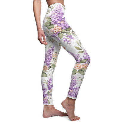 Floral Lilac Watercolor Women's Casual Leggings
