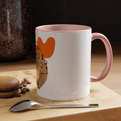 Abstract Line Art Woman Accent 110z Mug