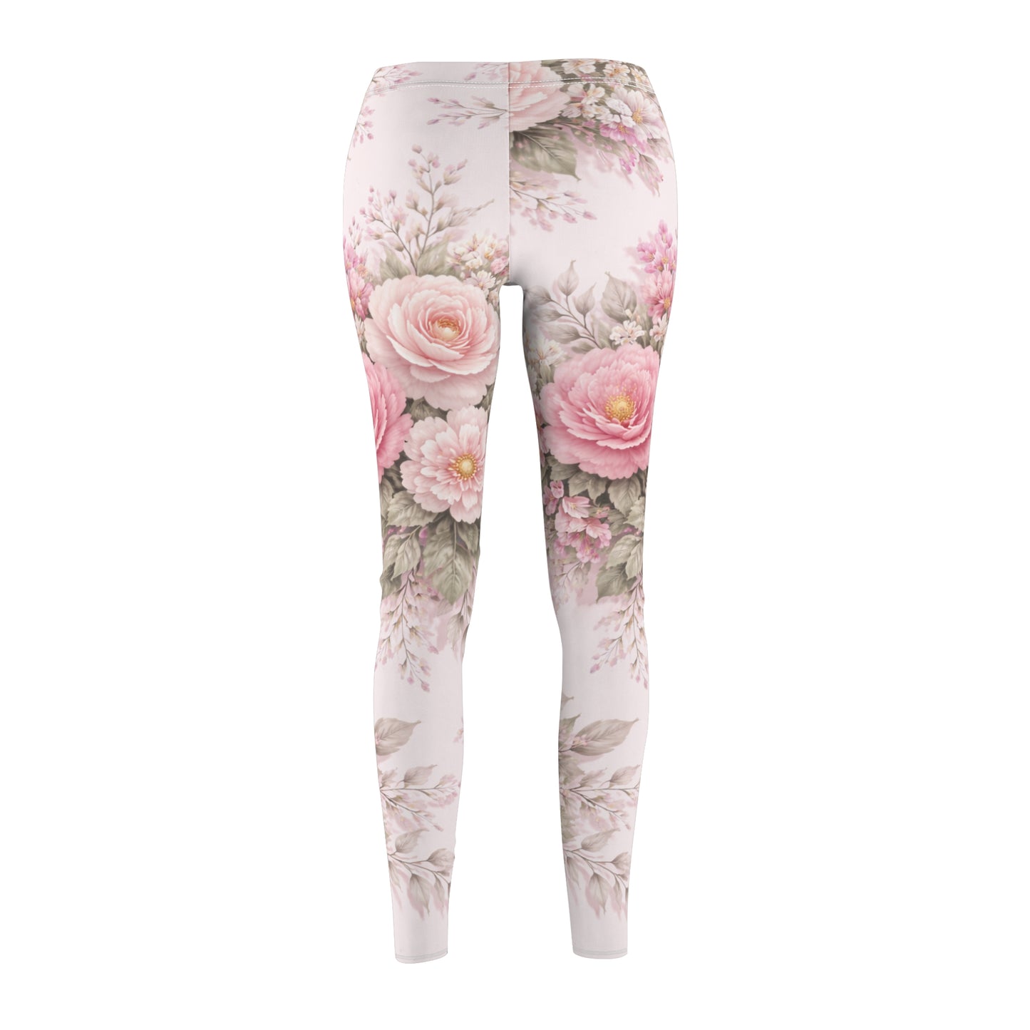 Pink Vintage Garden Women's Casual Leggings