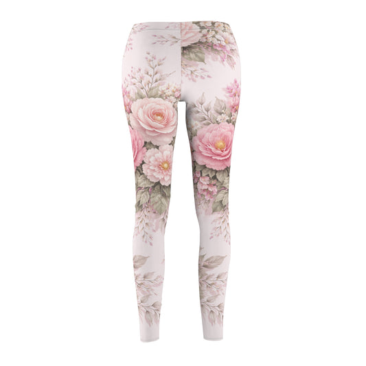 Pink Vintage Garden Women's Casual Leggings