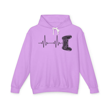 Video Game Controller ECG Lightweight Hooded Sweatshirt