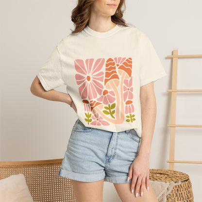 Floral Retro Waves Garment-Dyed Women's T-Shirt