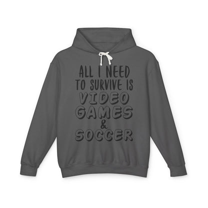 "All I Need To Survive" Casual Gamer Hooded Sweatshirt
