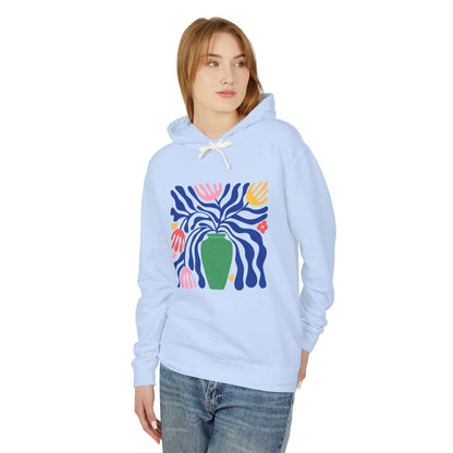Colorful Folk Art Botanical Lightweight Women's Hooded Sweatshirt