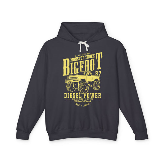 Bigfoot Monster Truck Diesel Power Lightweight Hooded Sweatshirt