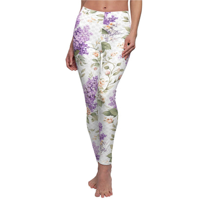 Floral Lilac Watercolor Women's Casual Leggings