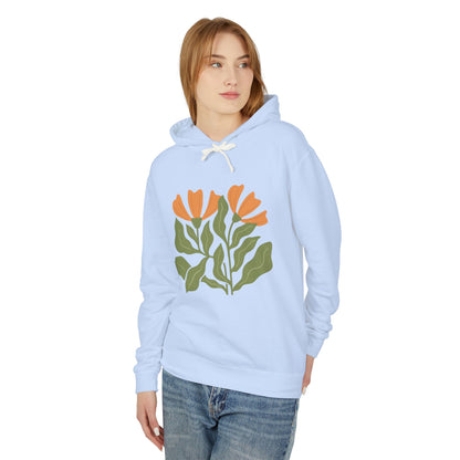 Botanical Tulip Flower Lightweight Women's Hooded Sweatshirt