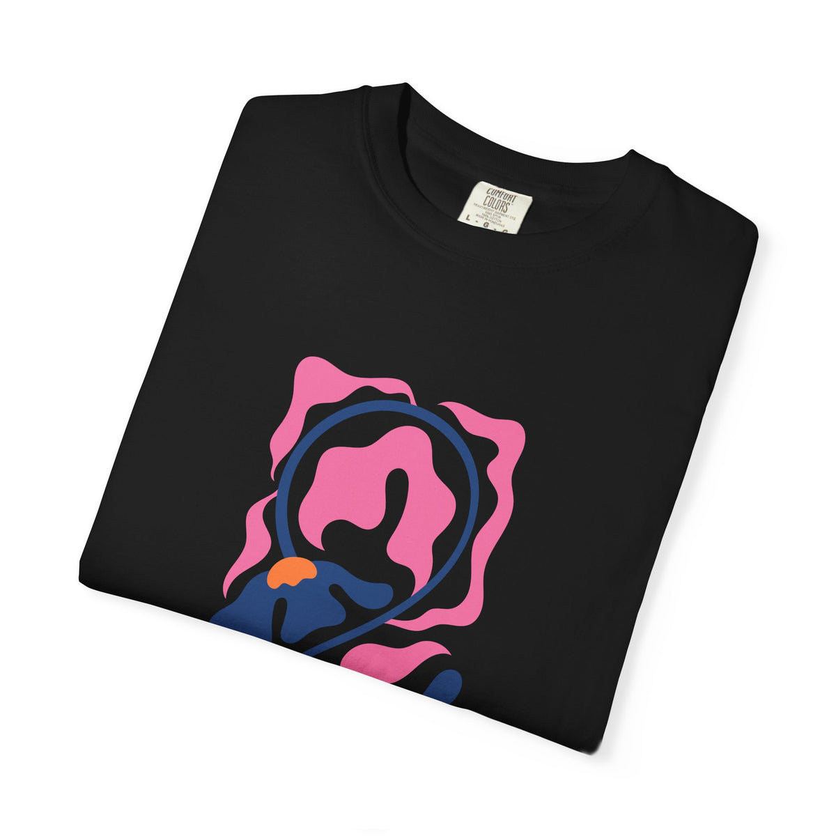 Pink Nautical Wave Graphic Garment-Dyed Women's T-Shirt