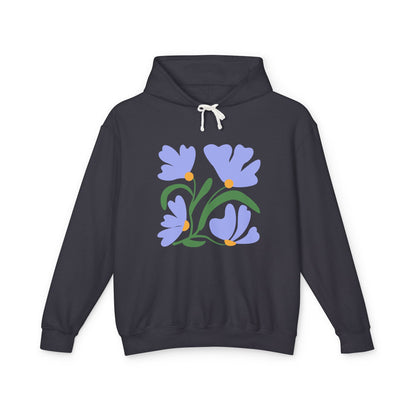 Lavender Tulip Graphic Lightweight Women's Hooded Sweatshirt