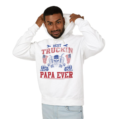 Best Truckin Papa Ever Lightweight Hooded Sweatshirt