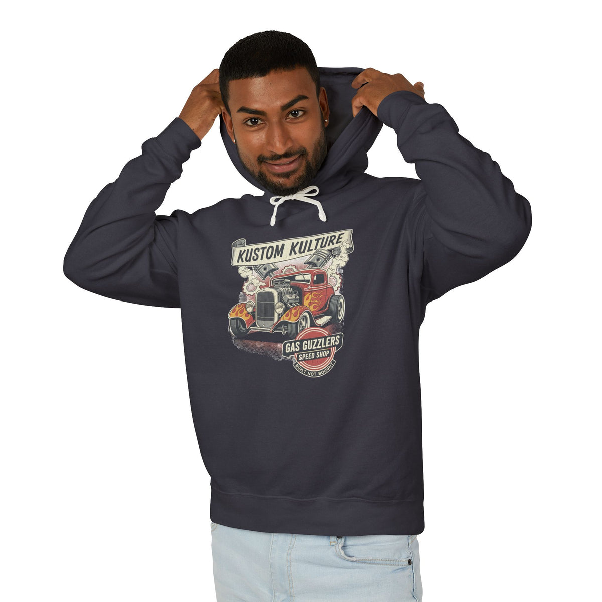 Kustom Kulture Gas Guzzlers Lightweight Hooded Sweatshirt