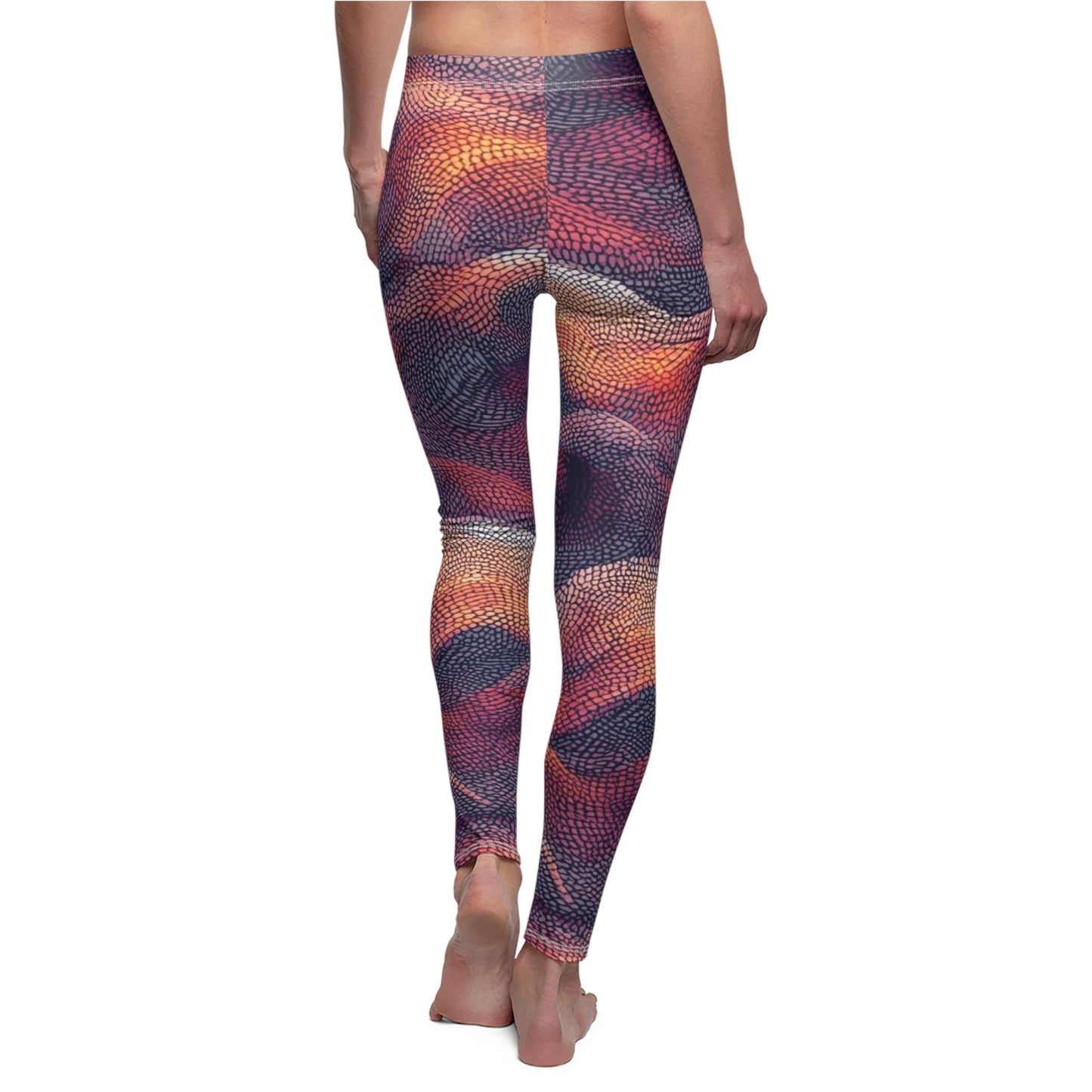 Abstract Sunset Waves Women's Casual Leggings